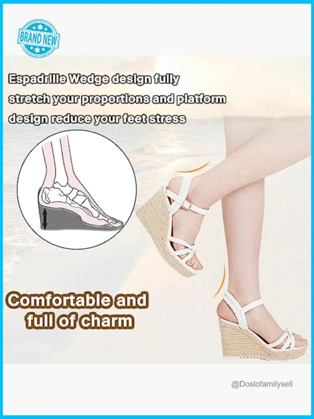 Wedge Sandals Espadrilles Braided Knot Ankle Strap Summer Heels Platform